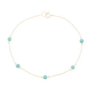 HIRAJULE Made In India 14kt Gold Arizona Turquoise Bracelet
